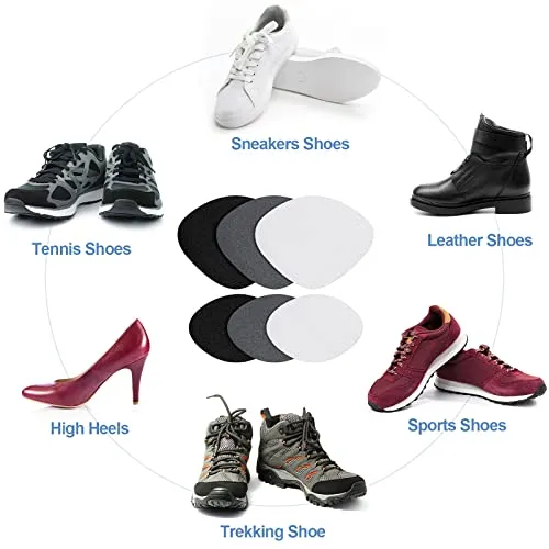 12 Pairs Sneaker Heel Repair Shoe Heel Patch Hole Wear Prevention Insert Quick Patch Shoe Hole Repair Patch Kit for Sneaker, Leather Shoes, High Heels, Black