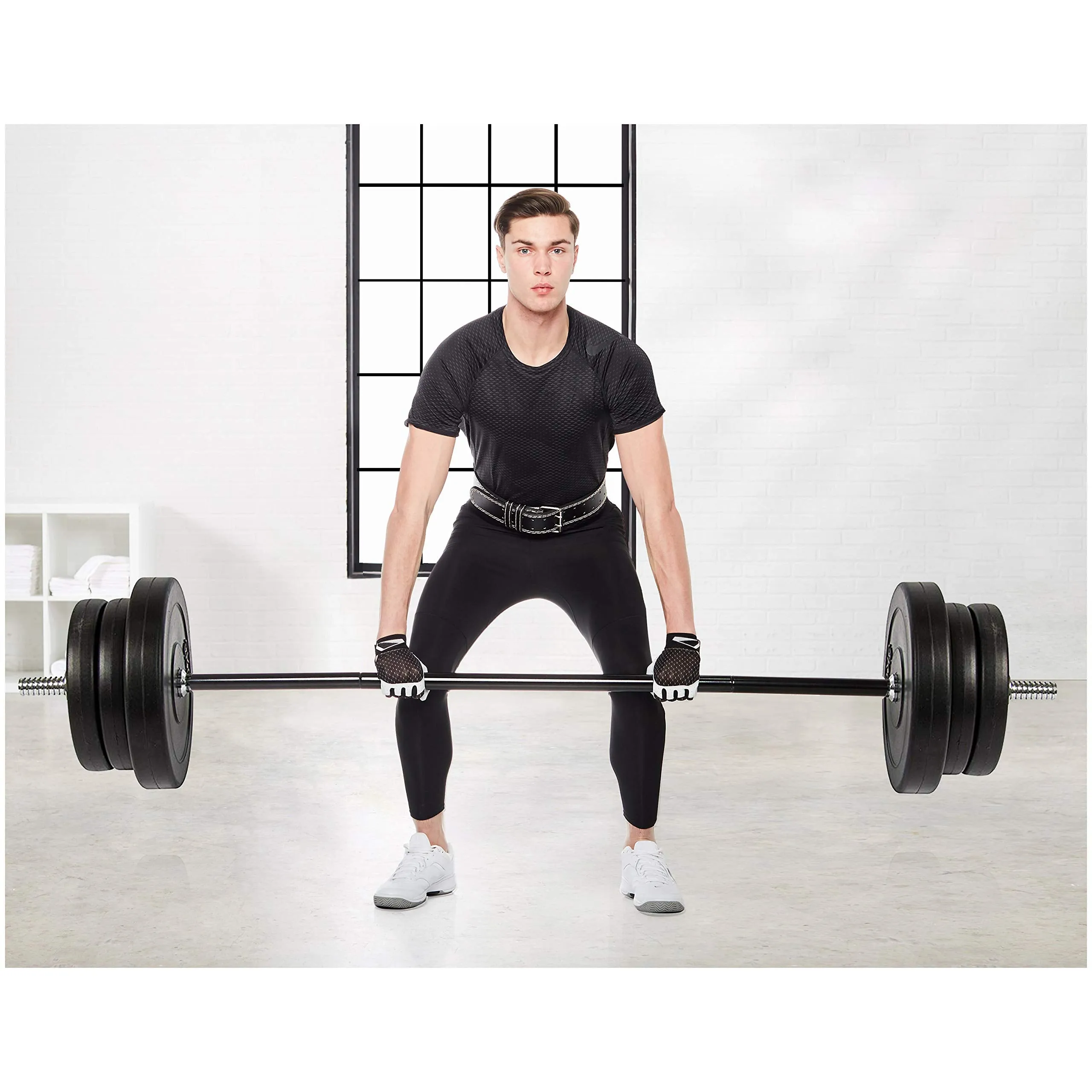 AmazonBasics 4 Inch Wide Padded Weight Lifting Belt - Small, Black