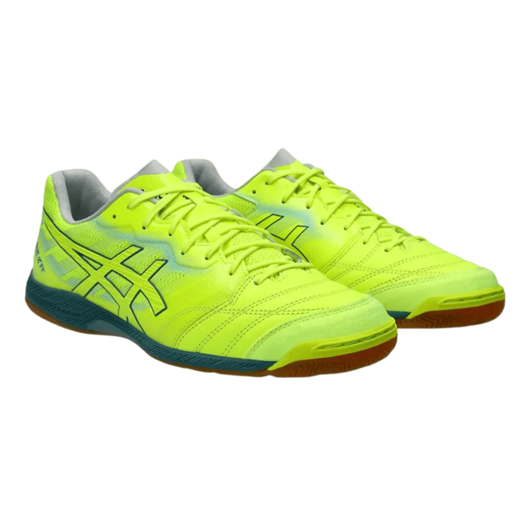 Asics Destaque K FF Senior Indoor Football Boots - Safety Yellow/Atlantis Blue