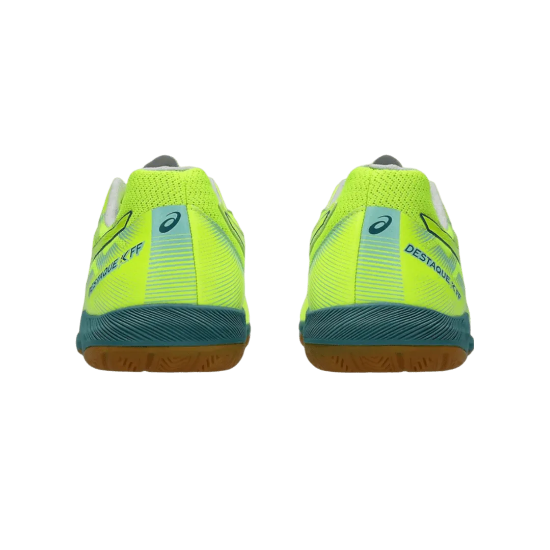 Asics Destaque K FF Senior Indoor Football Boots - Safety Yellow/Atlantis Blue
