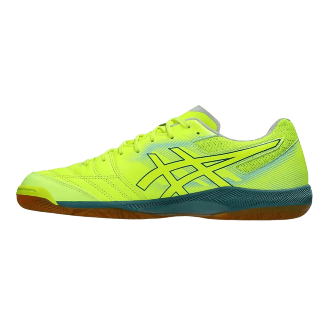 Asics Destaque K FF Senior Indoor Football Boots - Safety Yellow/Atlantis Blue
