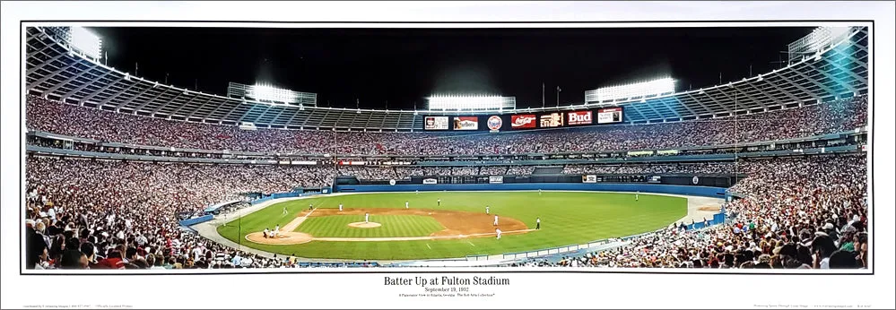 Atlanta Braves "Batter Up at Fulton Stadium" Panoramic Poster Print (1992) - Everlasting Images