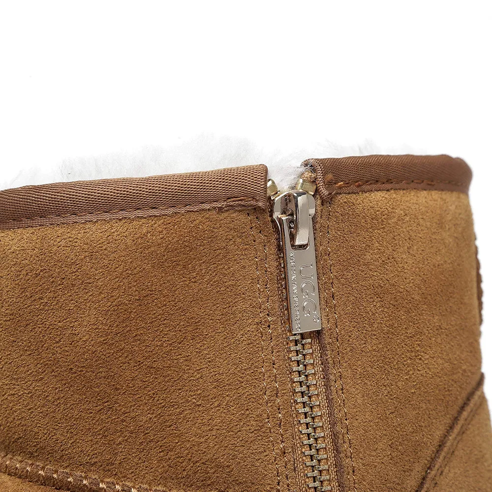 Australian Shepherd® Mini Ugg Boots with Side Zipper