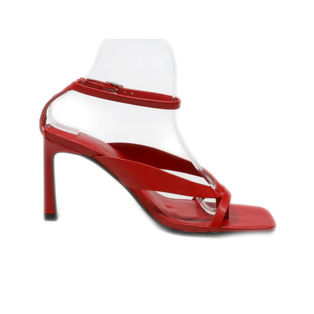 Bershka High-Heel Shoes Leather Red Colour For Women