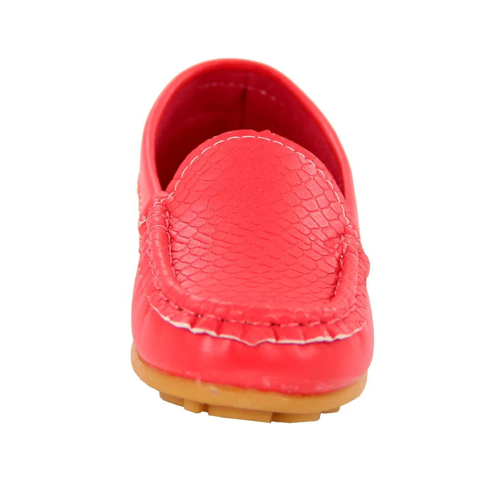 Boys Girls Loafer Shoes Soft Synthetic Leather Slip On Moccasin Flat Boat Dress Shoes(Toddler/Little Kid/Big Kid)