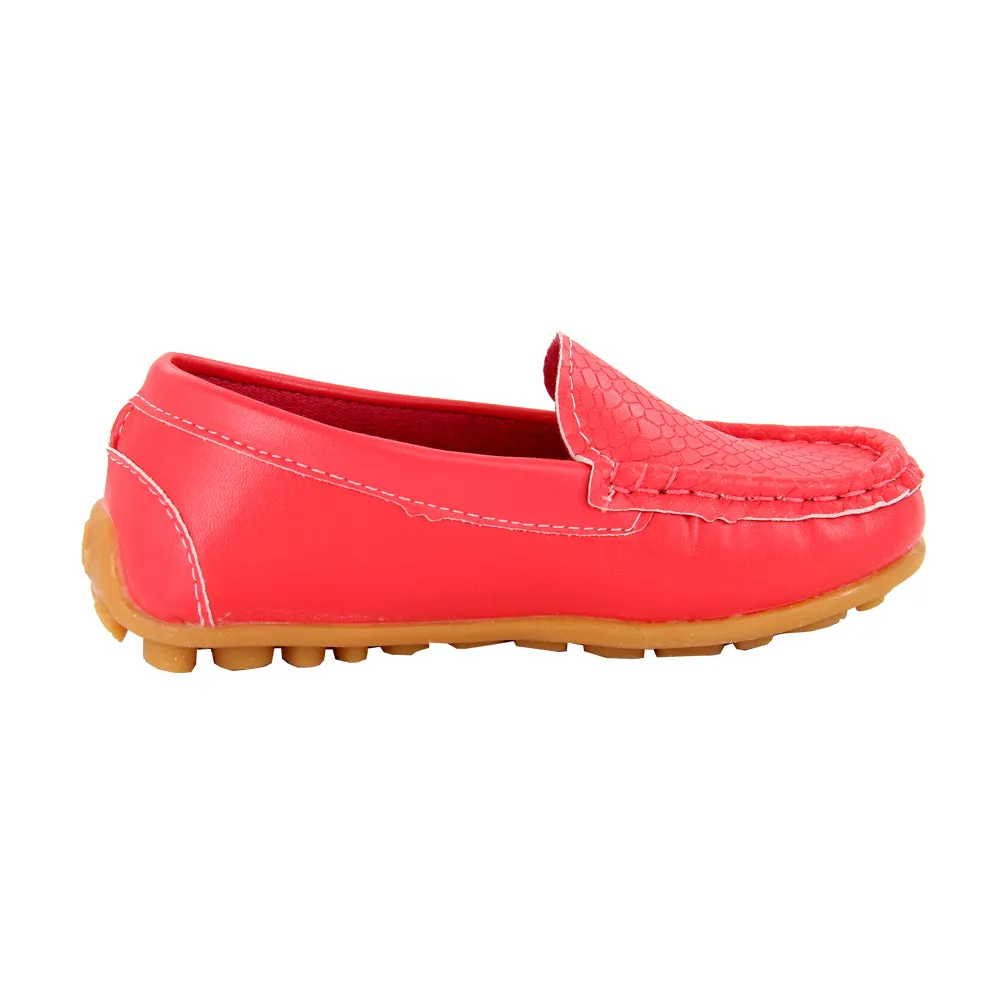 Boys Girls Loafer Shoes Soft Synthetic Leather Slip On Moccasin Flat Boat Dress Shoes(Toddler/Little Kid/Big Kid)