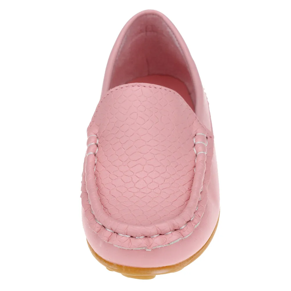Boys Girls Loafer Shoes Soft Synthetic Leather Slip On Moccasin Flat Boat Dress Shoes(Toddler/Little Kid/Big Kid)