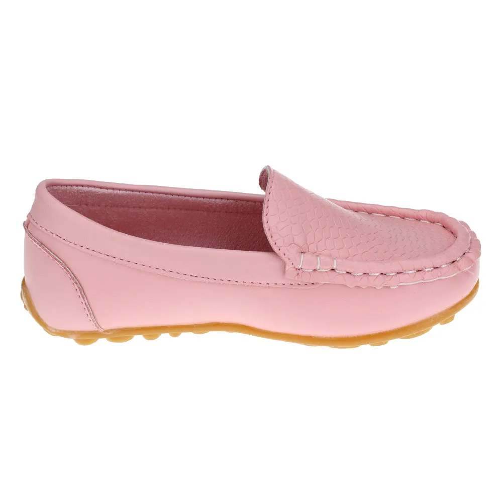Boys Girls Loafer Shoes Soft Synthetic Leather Slip On Moccasin Flat Boat Dress Shoes(Toddler/Little Kid/Big Kid)