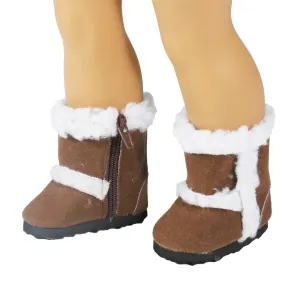 Brown Furry Boots for 18-inch dolls