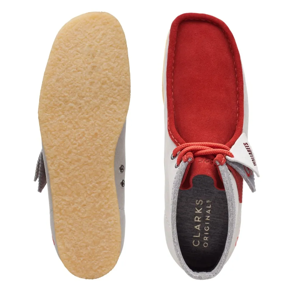 Clarks Originals Wallabee Boots Vcy Men's Red and Gray Suede 26165076