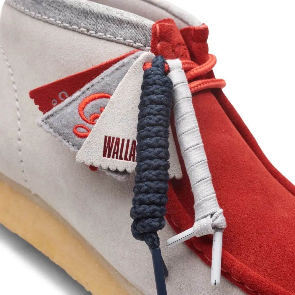 Clarks Originals Wallabee Boots Vcy Men's Red and Gray Suede 26165076