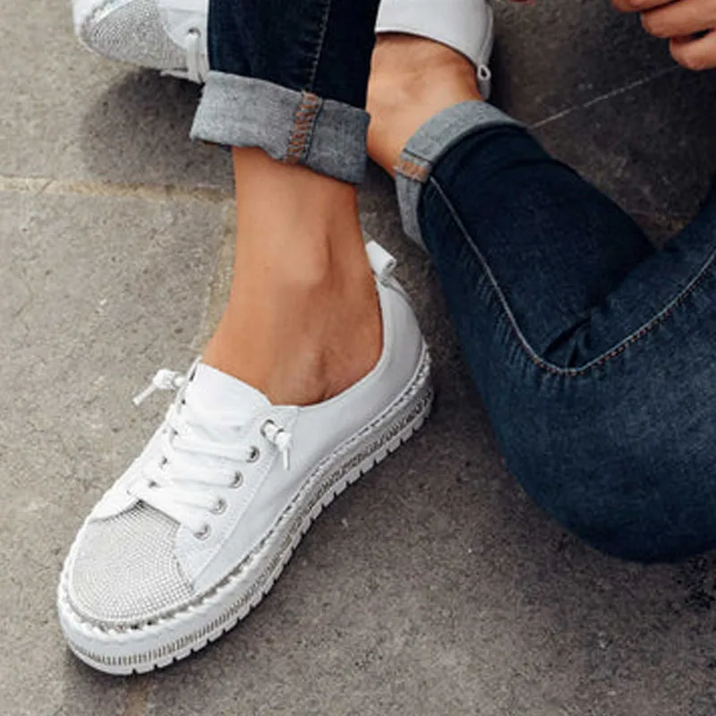 ✨💎DIAMOND SILVER LEATHER SNEAKERS💎✨