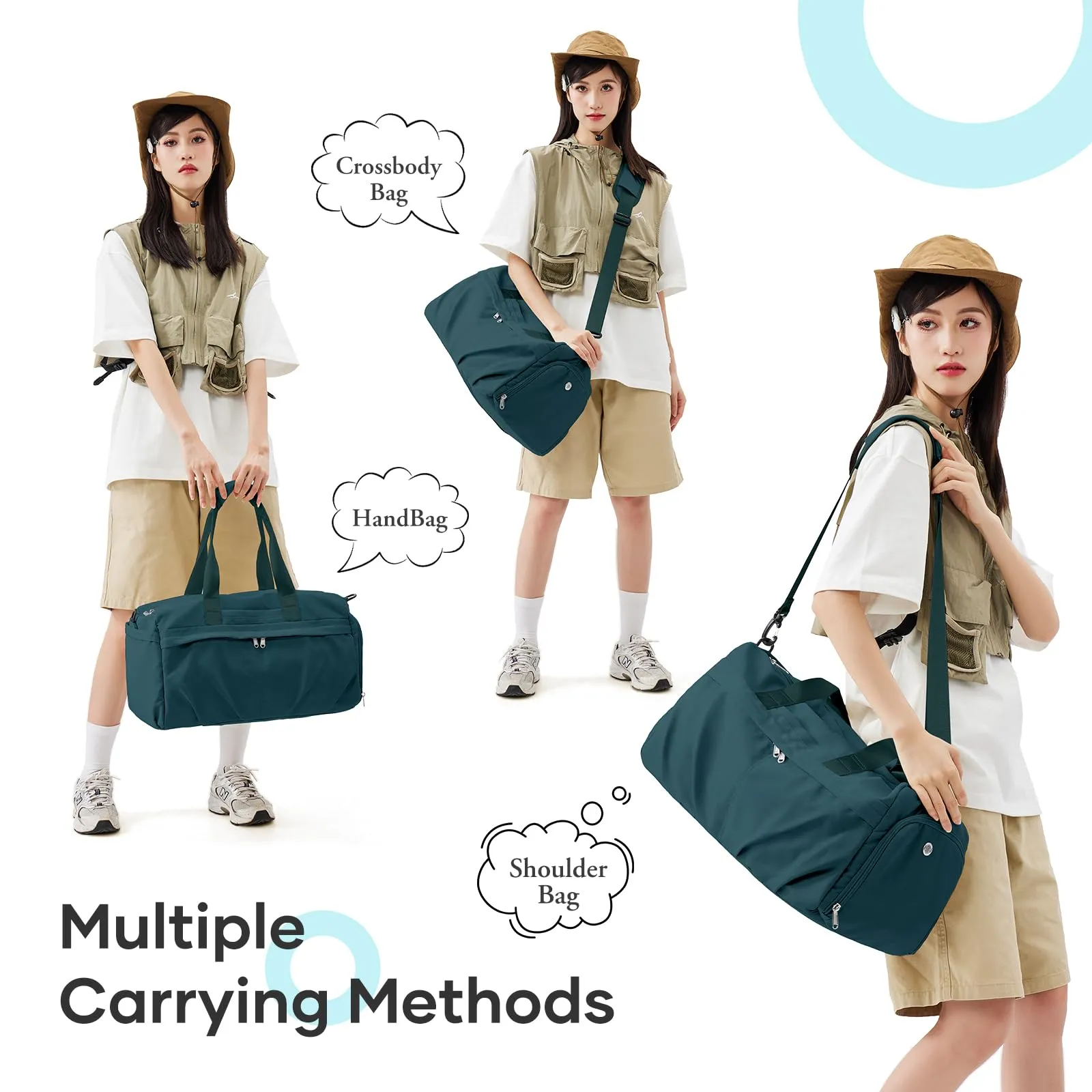 Duffel bag sports bag with shoe compartment travel bag weekender travel bag hand luggage bag for airplane
