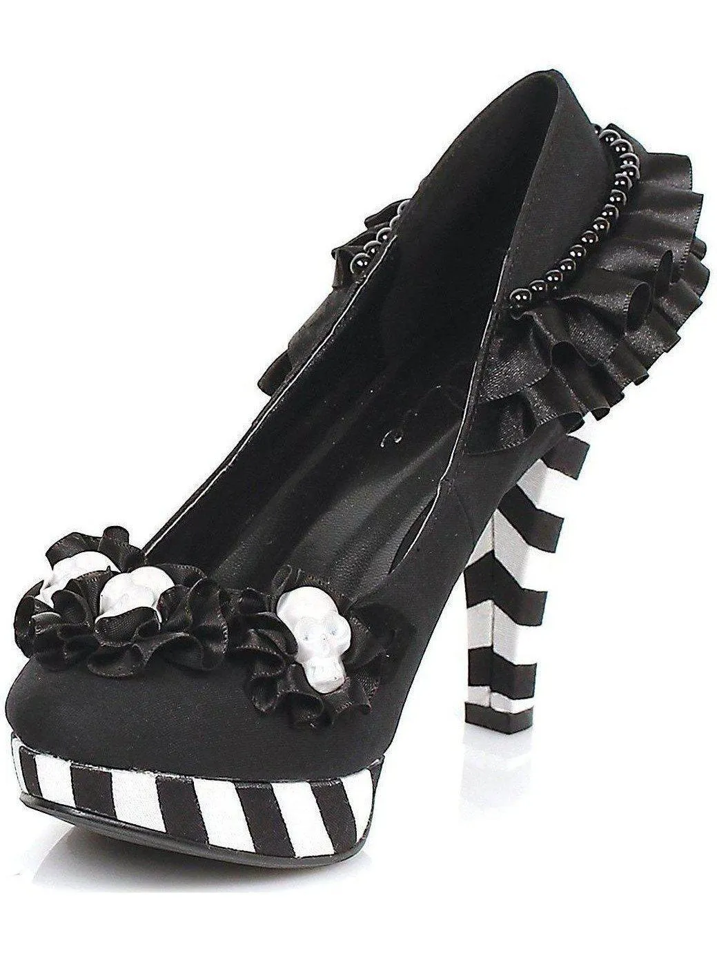 Ellie Shoes E-414-Dia 4" Heel Woman's Flower with Skull Costume Pump.