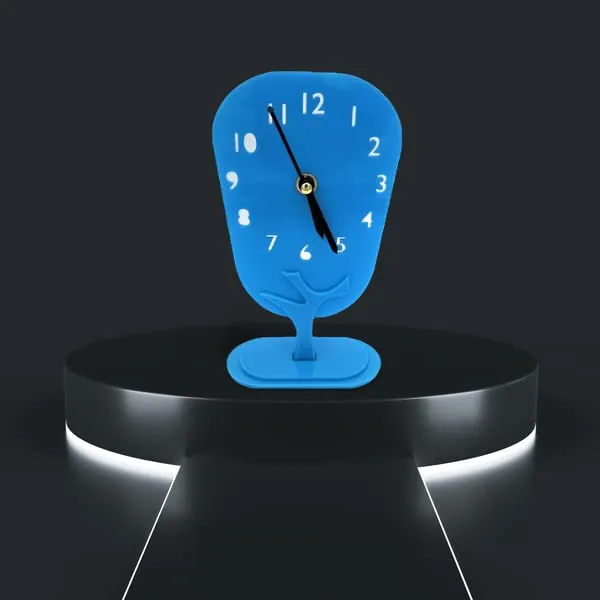 GNEXIN Acrylic Table Clock | Table Organizer Clock | Designer Frameless Acrylic Table Desk Clock | Clock Decor for Living Room, Office & Home (18 * 10CM) (Blue)