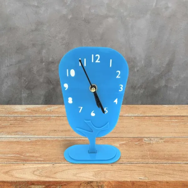 GNEXIN Acrylic Table Clock | Table Organizer Clock | Designer Frameless Acrylic Table Desk Clock | Clock Decor for Living Room, Office & Home (18 * 10CM) (Blue)