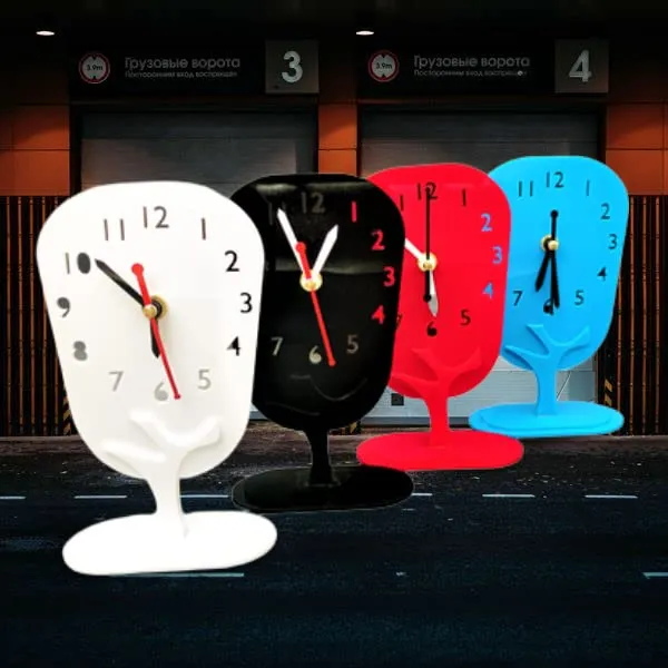 GNEXIN Acrylic Table Clock | Table Organizer Clock | Designer Frameless Acrylic Table Desk Clock | Clock Decor for Living Room, Office & Home (18 * 10CM) (Blue)