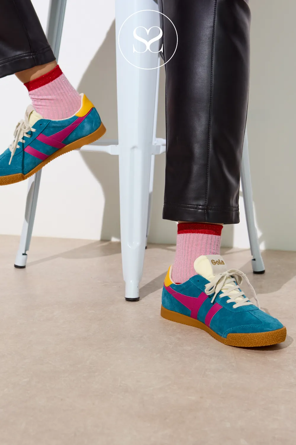 GOLA CLB538EK PEACOCK BLUE/FUCHSIA/YELLOW TRAINERS