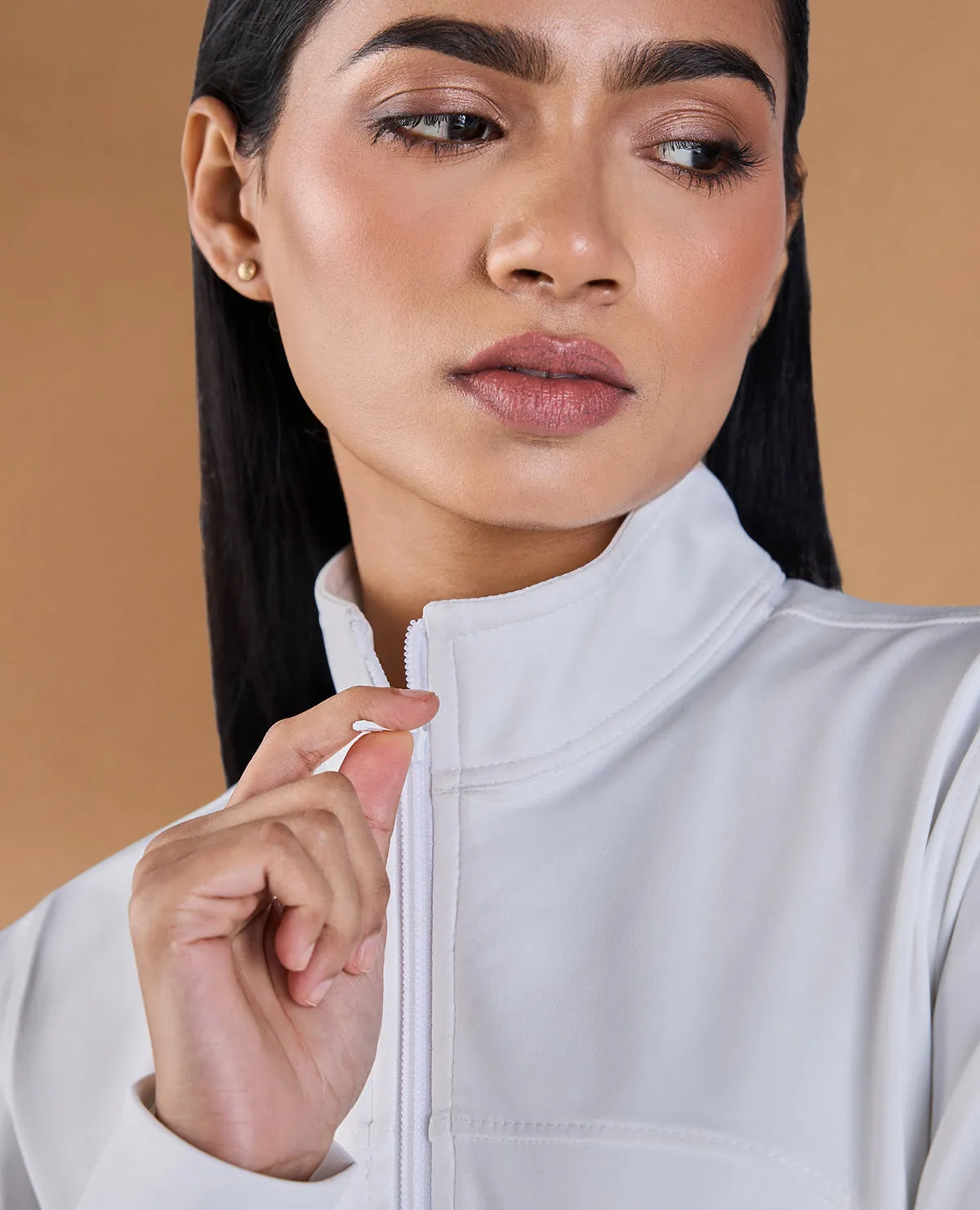 Gym Training Jacket in Second SKN Fabric White