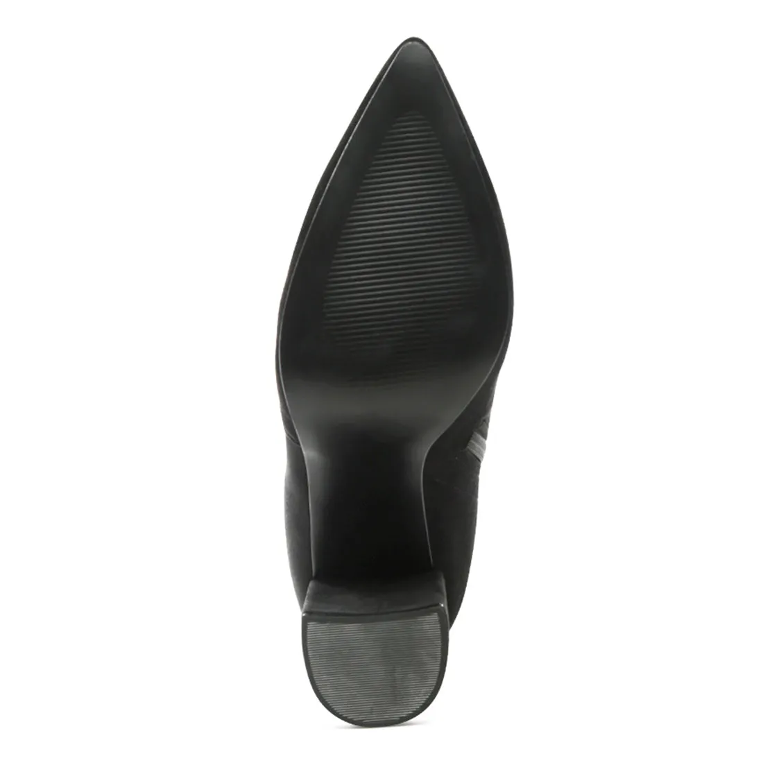 High Block Heeled Boots in Black
