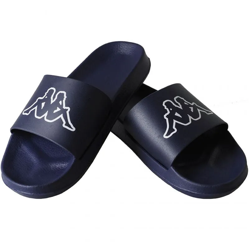Kappa Unisex Krus Slides - White/Navy Blue