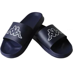 Kappa Unisex Krus Slides - White/Navy Blue