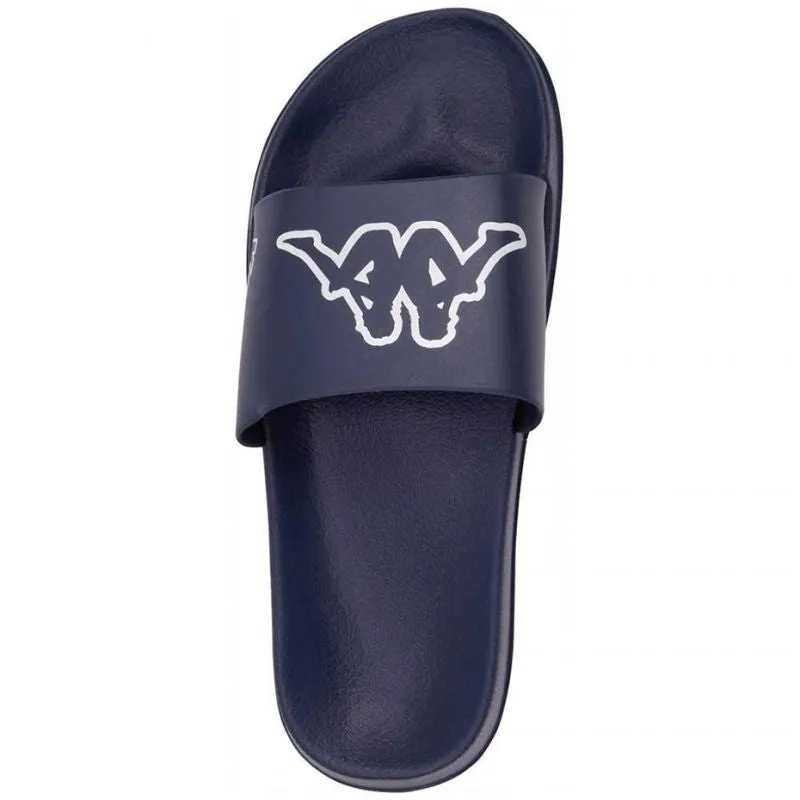 Kappa Unisex Krus Slides - White/Navy Blue