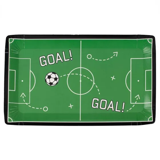 Kick Off Party Football Pitch Paper Plates NPC 17.7cm x 29.6cm 8pk