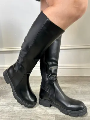 Lucy Black – Synthetic Leather Boots