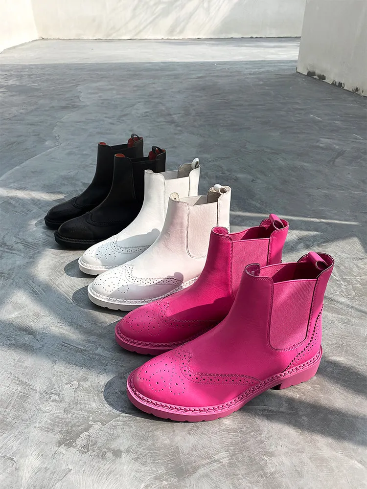 LUXE SEVEN DESIGN WIDE FIT CHUNKY CHELSEA BOOTS