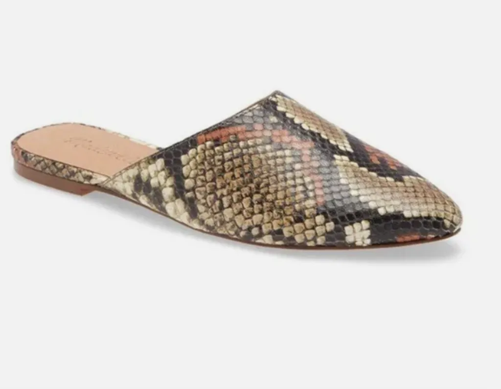 Madewell NWT The Remi Mule Snake Embosses Mules - Size 8.5