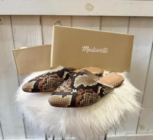 Madewell NWT The Remi Mule Snake Embosses Mules - Size 8.5