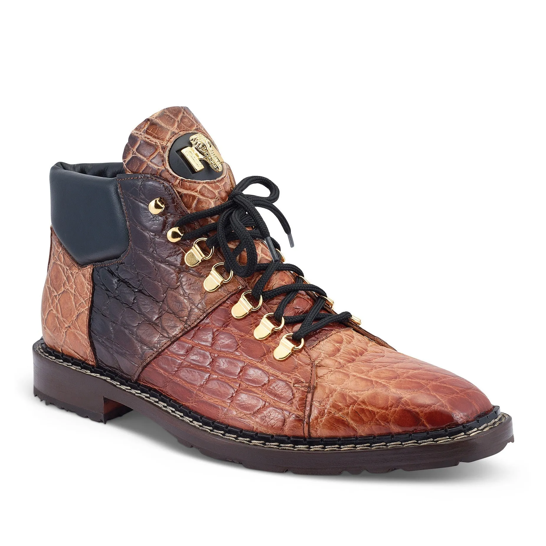 Mauri Sinner 4995 Men's Shoes Multi Brown Exotic Alligator Demi Boots (MA5463)