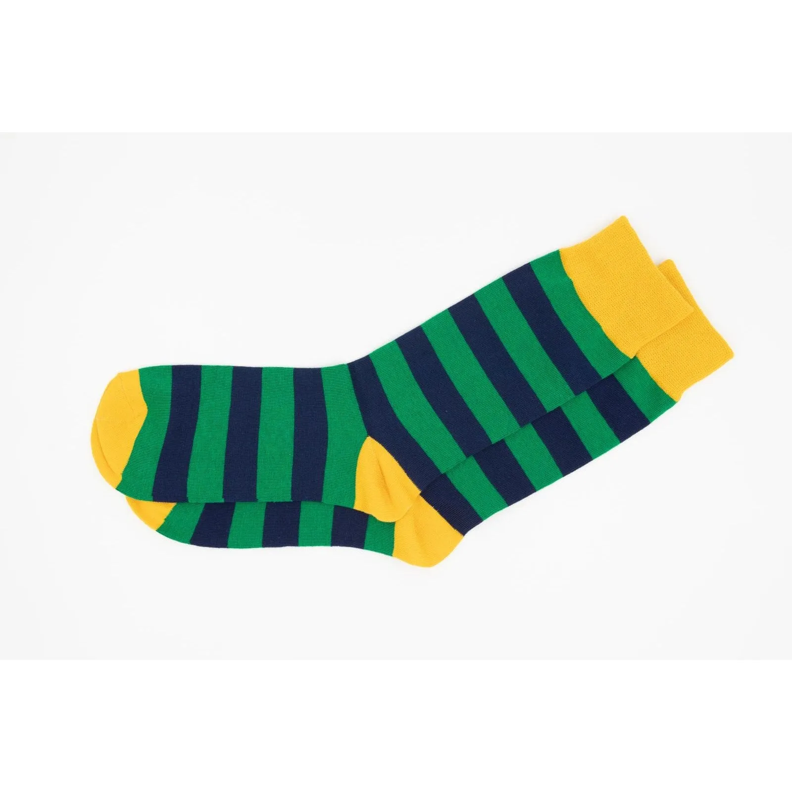 Men's 3 Pairs Striped Cotton Socks Black Red Blue