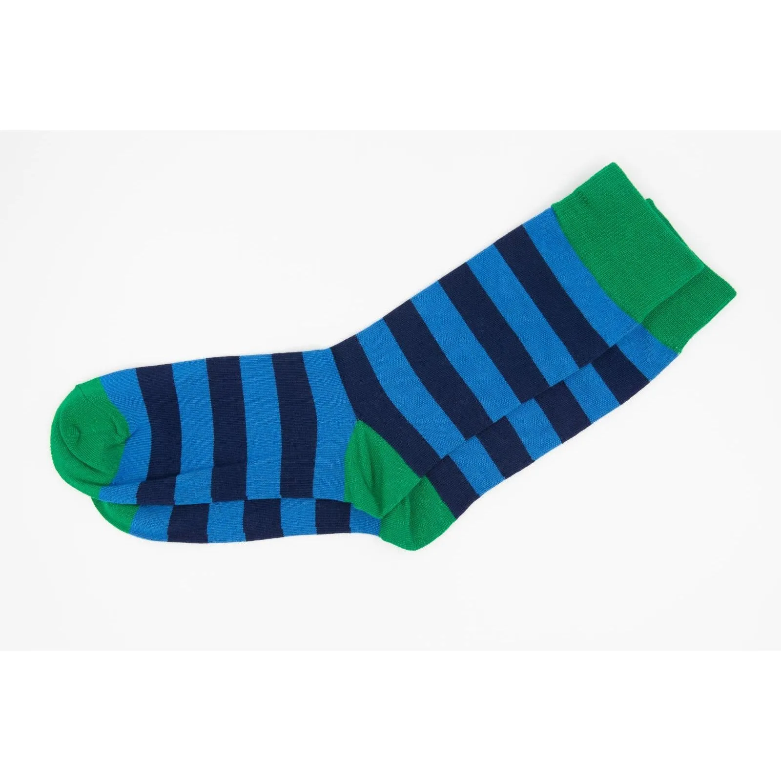 Men's 3 Pairs Striped Cotton Socks Black Red Blue