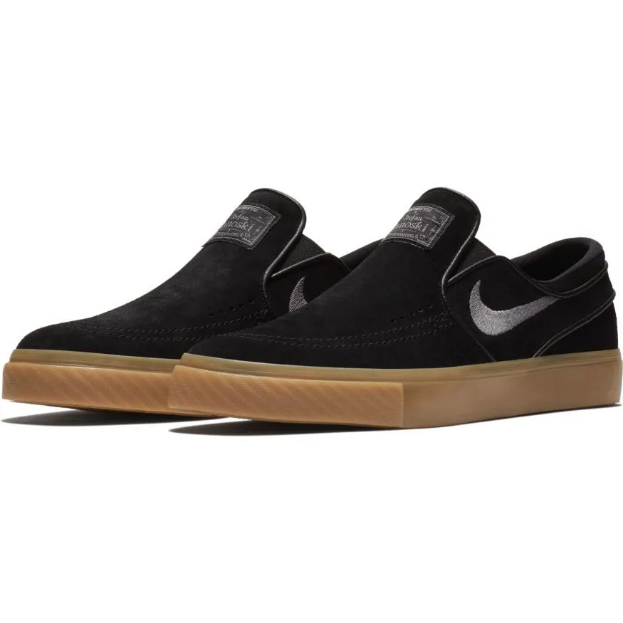 Nike SB Janoski Slip Skate Shoe - Black/Gun Smoke - Gum Light Brown