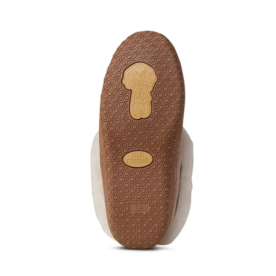 Old Friend Footwear Women's Bootee Slippers- Chestnut