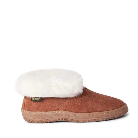 Old Friend Footwear Women's Bootee Slippers- Chestnut
