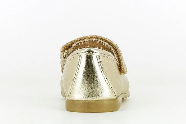 Pablosky Kids Champagne Gold Leather MJ Bow Shoe - 094280