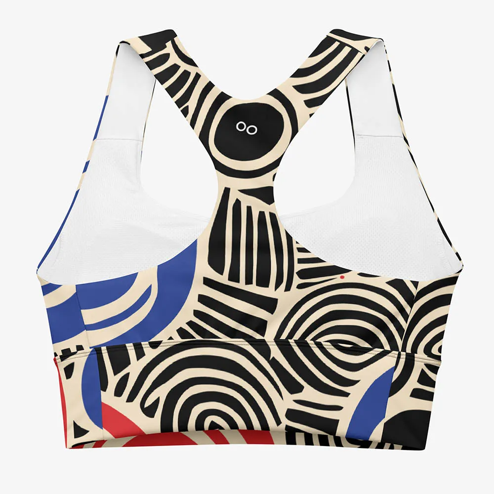 Recycled High Impact Bra "Vertigo" Black/Blue/Red