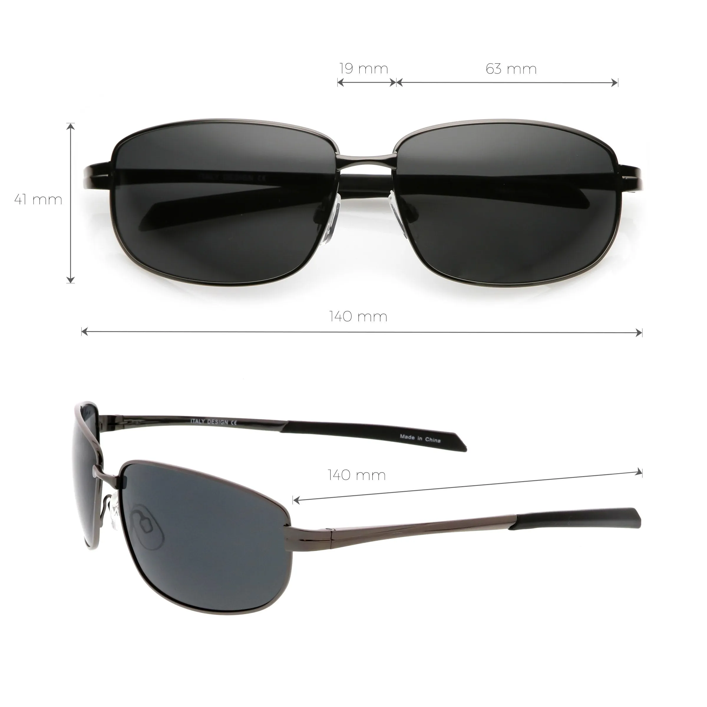 Retro 1990's Wrap Around Active Polarized Lens Sunglasses C366