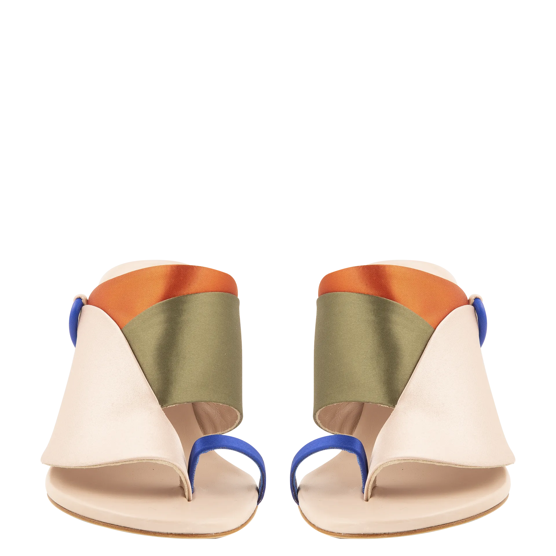 Satin Detail High Heel Sandals — Multi