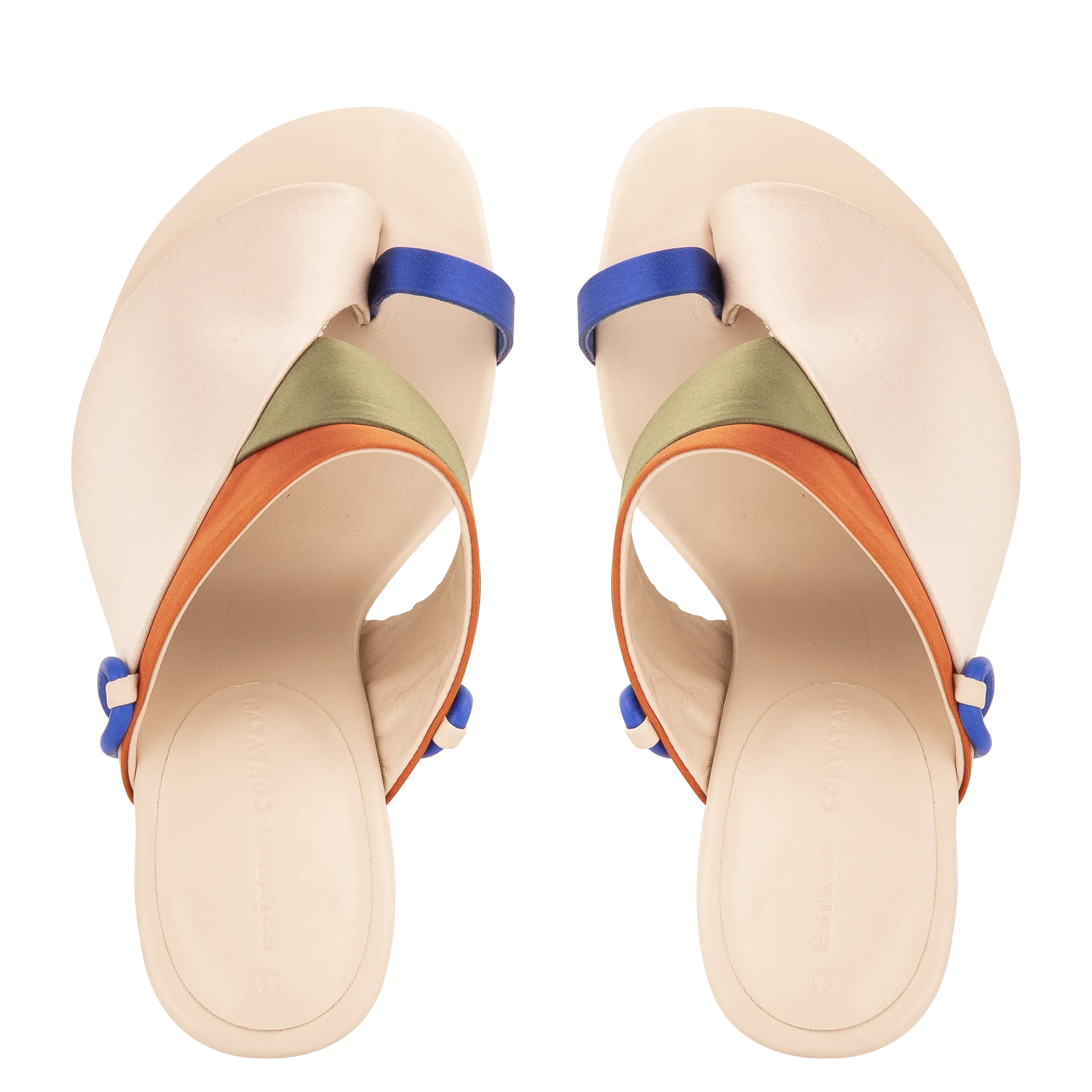 Satin Detail High Heel Sandals — Multi