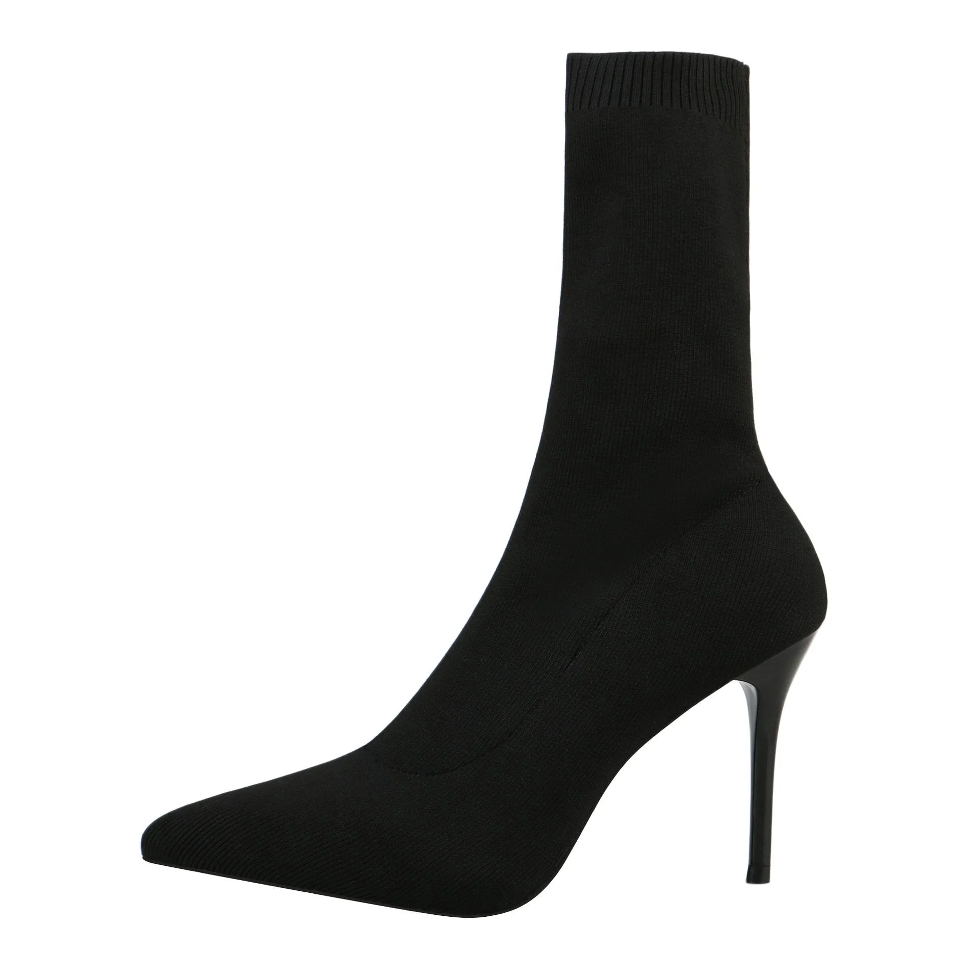 Sexy Point Toe Stretch High Heel Sock Calf Boots