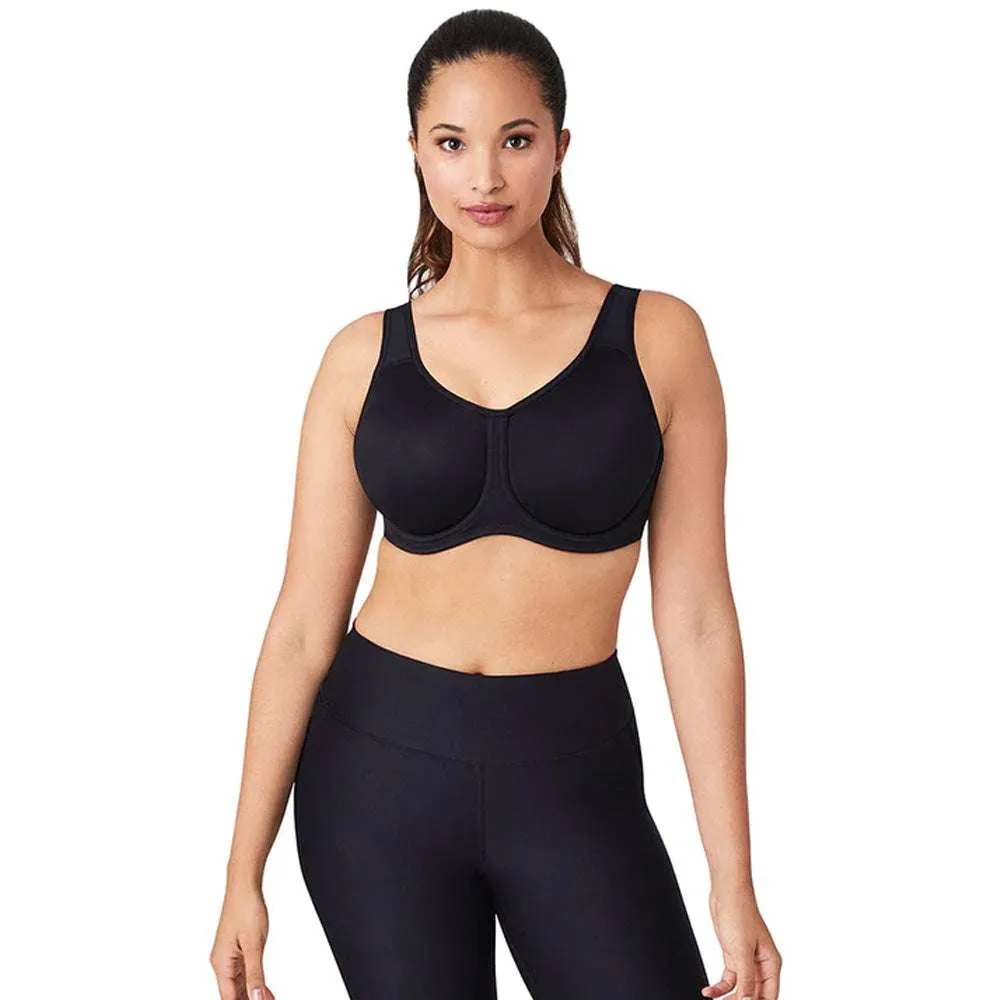 Sport  Non Padded Wired Full Coverage Full Support High Intensity Sports  Bra - Black