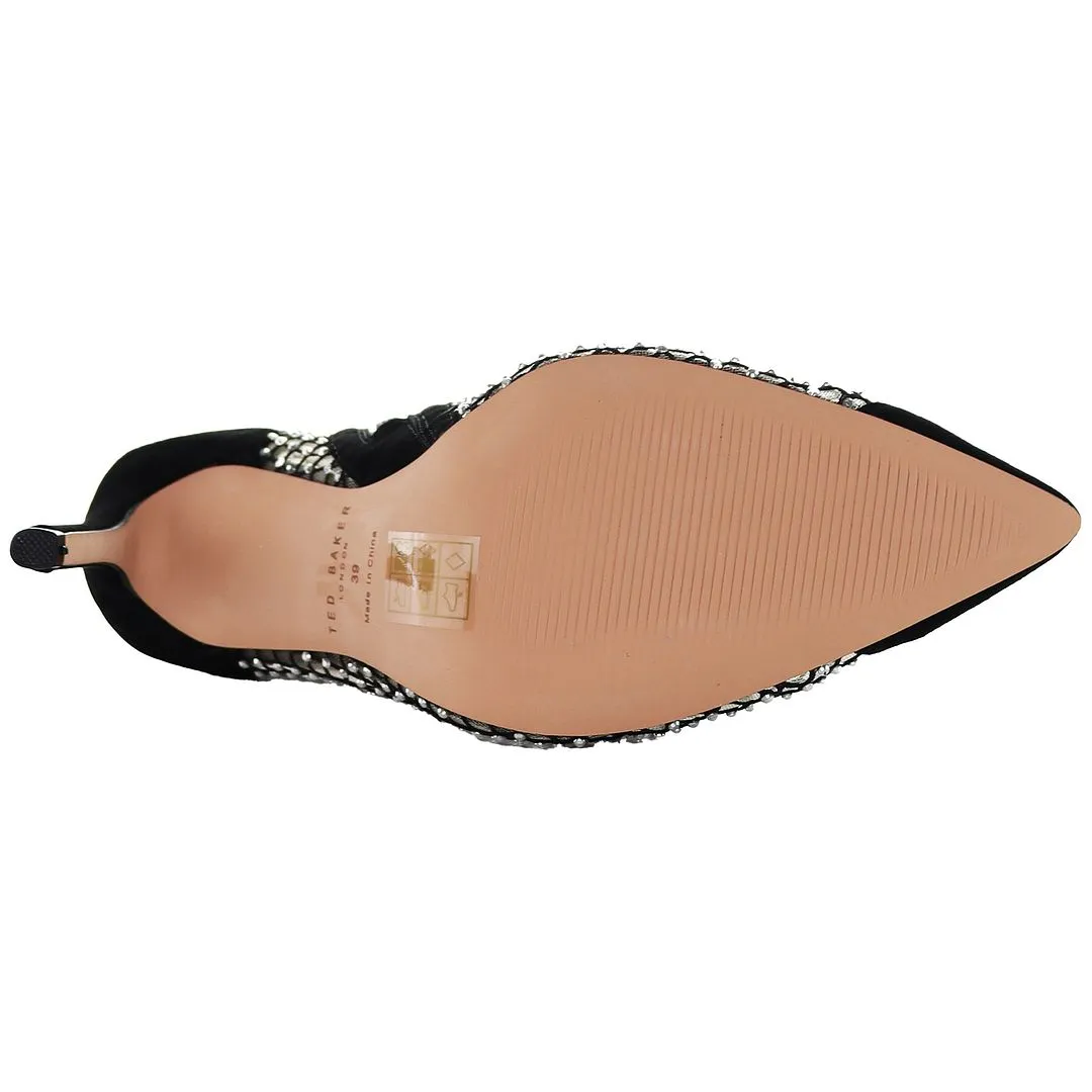 Ted Baker Junapah Crystal Mesh Womens Black Heeled Shoes