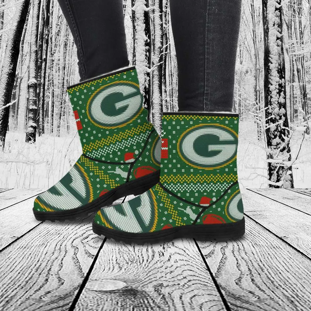 Ugly Christmas Style Faux Fur Boots GBPUCS