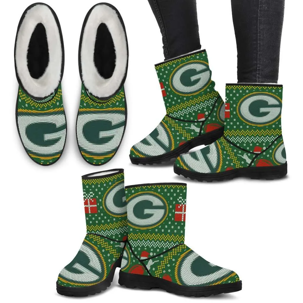 Ugly Christmas Style Faux Fur Boots GBPUCS