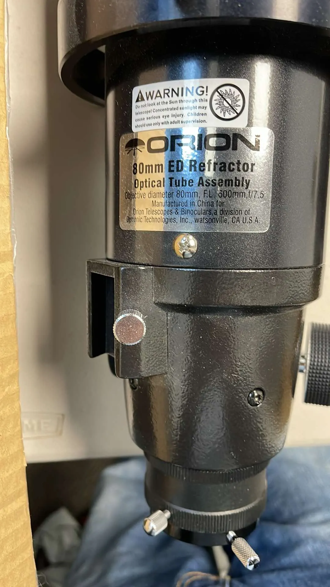 Used Orion 80mm F/7.5 ED APO Refractor OTA   rings (Discontinued)