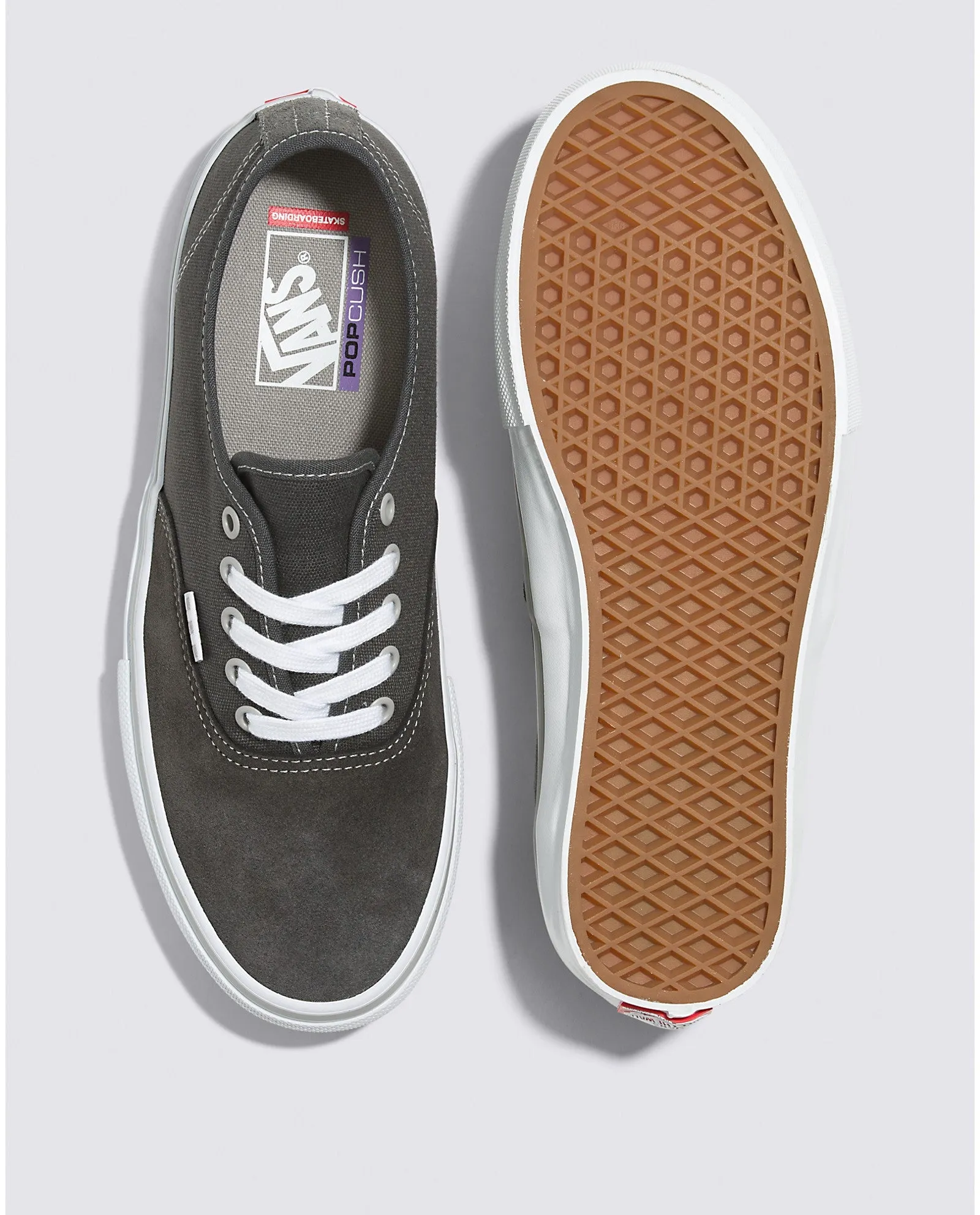 Vans Suede Skate Authentic Skateboard Shoe - Dark Grey/White